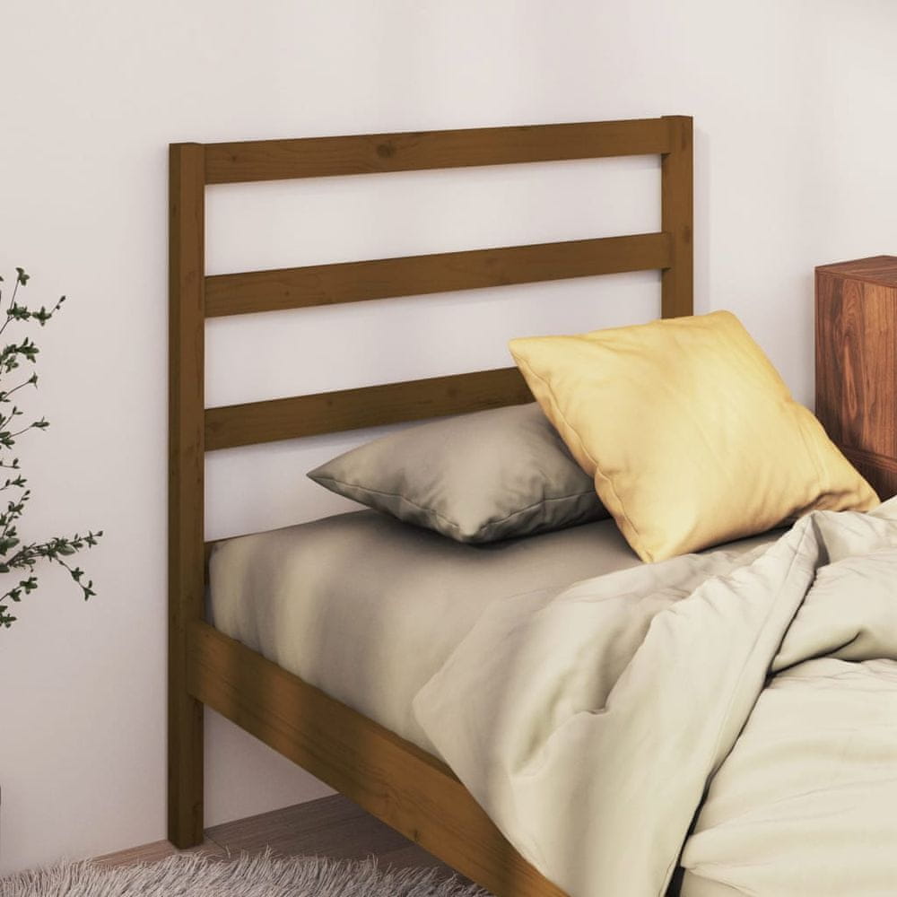 Vidaxl Čelo postele, hnedé, 106x4x100 cm, masívne borovicové drevo